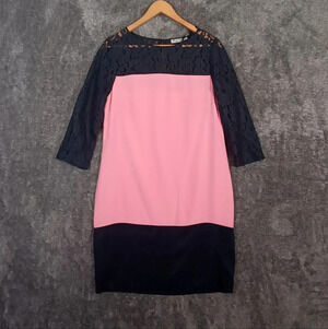Eliza J silk pink n blue dress women's sz 10
